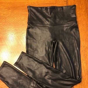 SPANX Black Faux Leather Leggings